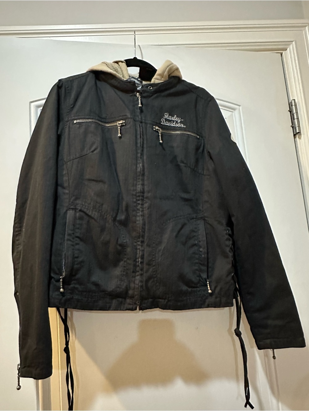 Harley-Davidson Black Jacket with Cream Hood Lining